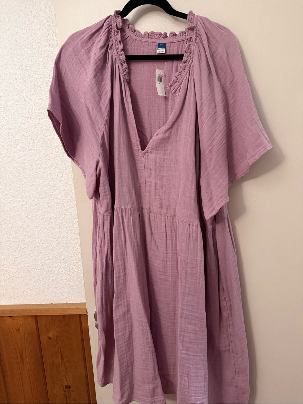 Light Purple Women’s Gauze V-Neck Dress